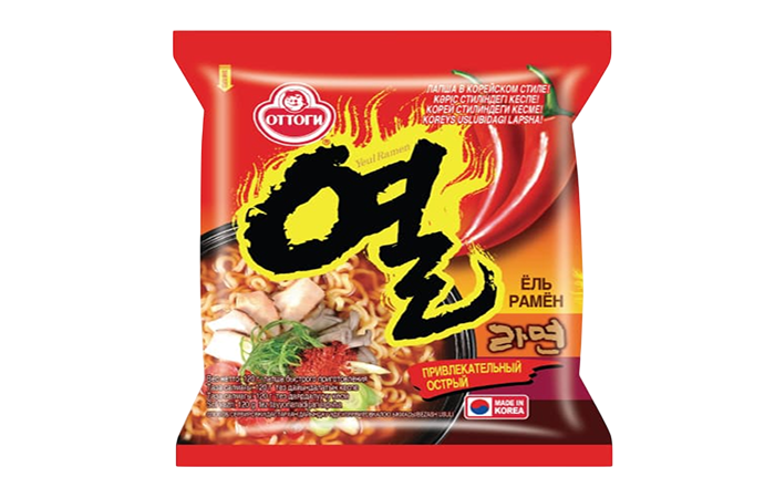Лапша со вкусом острого перца Ель Рамен Yeul Ramen Ottogi, Корея